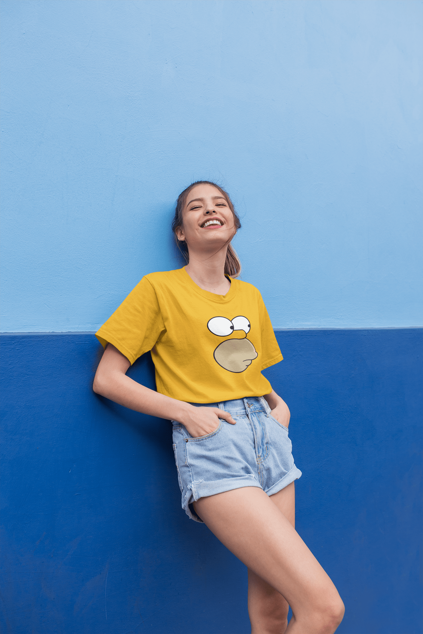 Bart Simpson Face - HALF-SLEEVE T-SHIRTS YELLOW