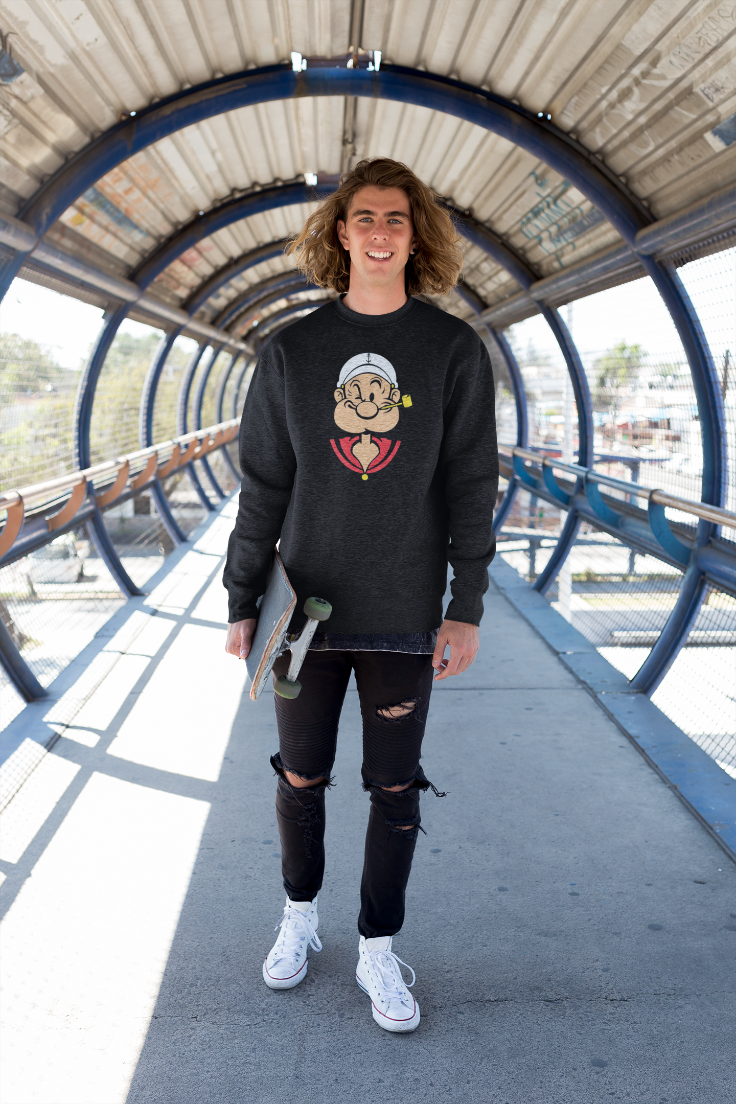 Popeye The Sailorman - Winter Sweatshirts BLACK