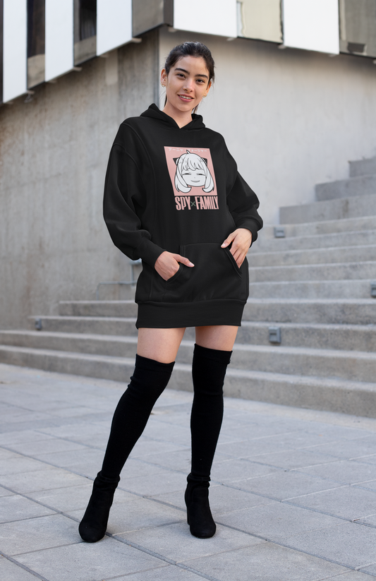 Anya Forger: Anime - Winter Hoodies BLACK