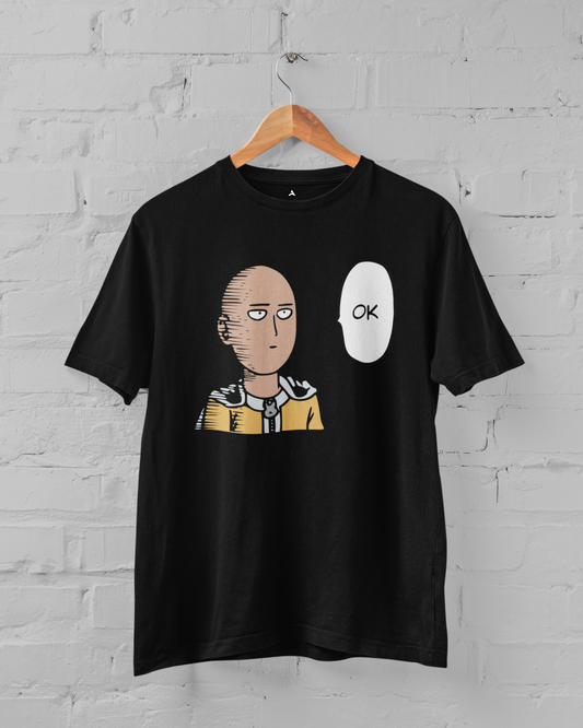 Ok- One Punch Man: Anime- Regular Fit Unisex T-Shirts BLACK