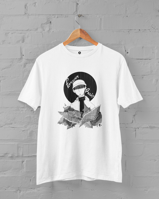 FOREVER RAIN- RM : BTS - HALF-SLEEVE T-SHIRTS WHITE