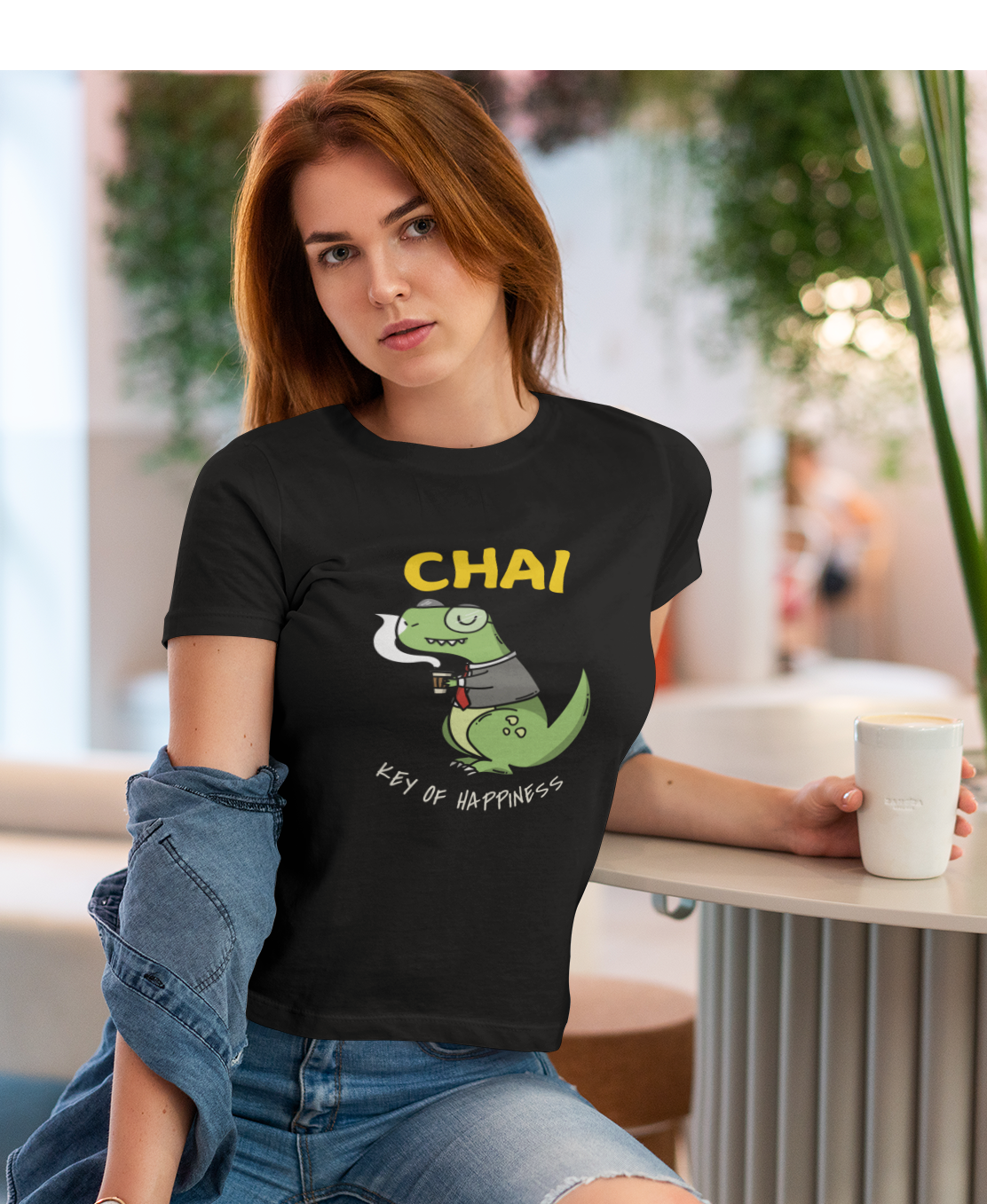 CHAI - KEY OF HAPPINESS : HALF-SLEEVE T-SHIRTS BLACK