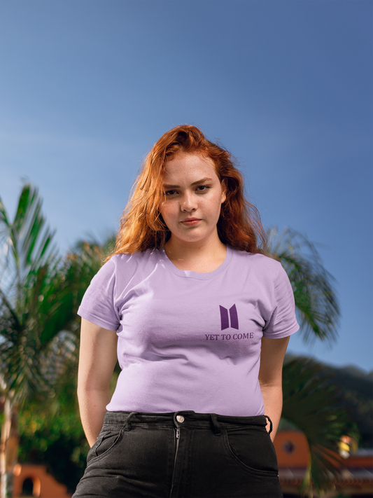 Yet To Come (Double Sided Print): BTS - Half Sleeve T-Shirts: Lavender