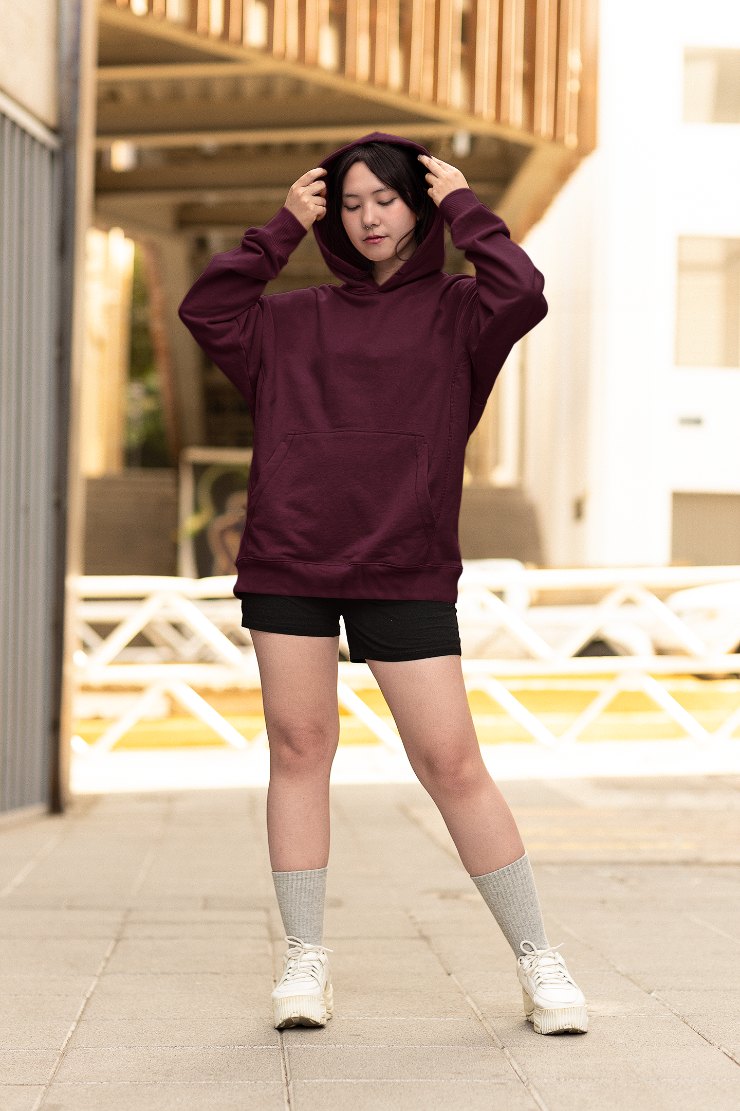 Maroon on sale oversized hoodie