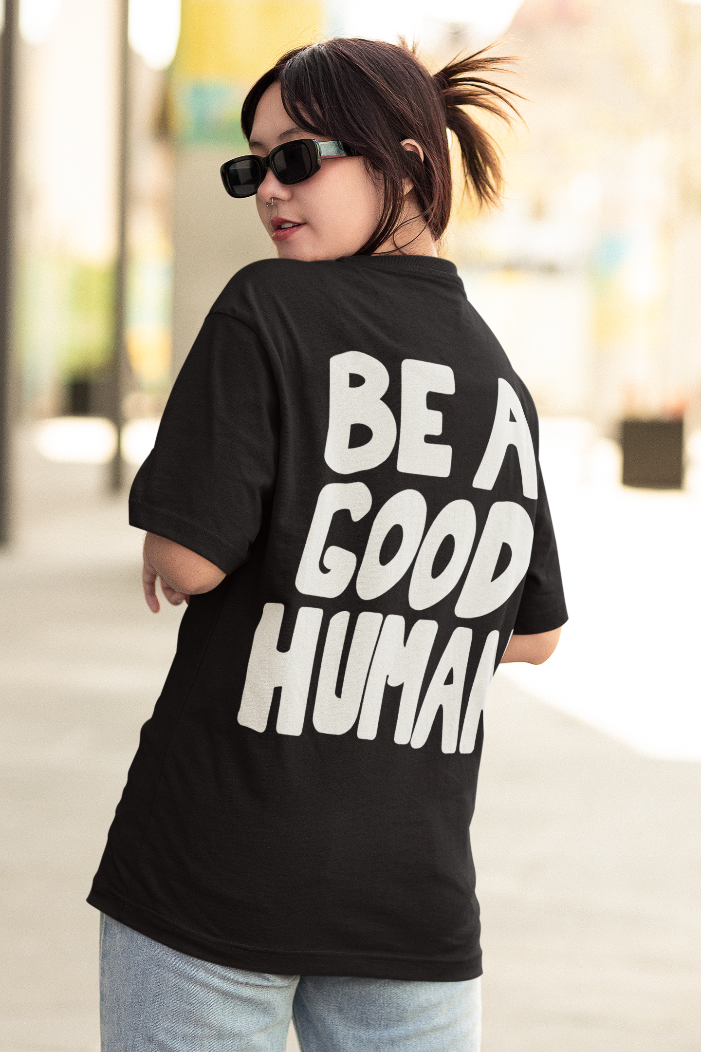 Be a good human- Nomad- Jimin (Double Sided Print): BTS - Half Sleeve T-Shirts