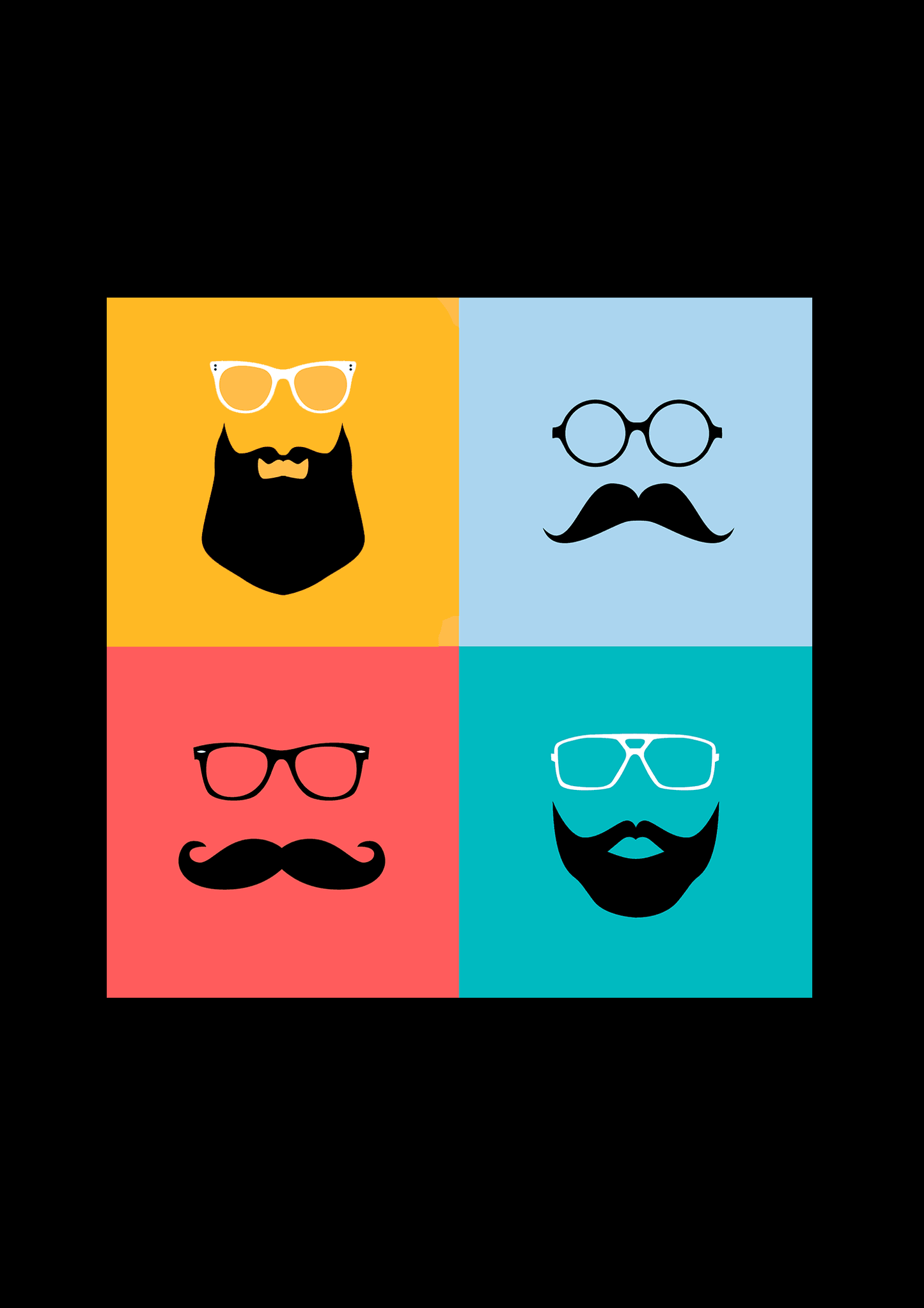 " SHADES OF BEARD " HALF-SLEEVE T-SHIRT'S