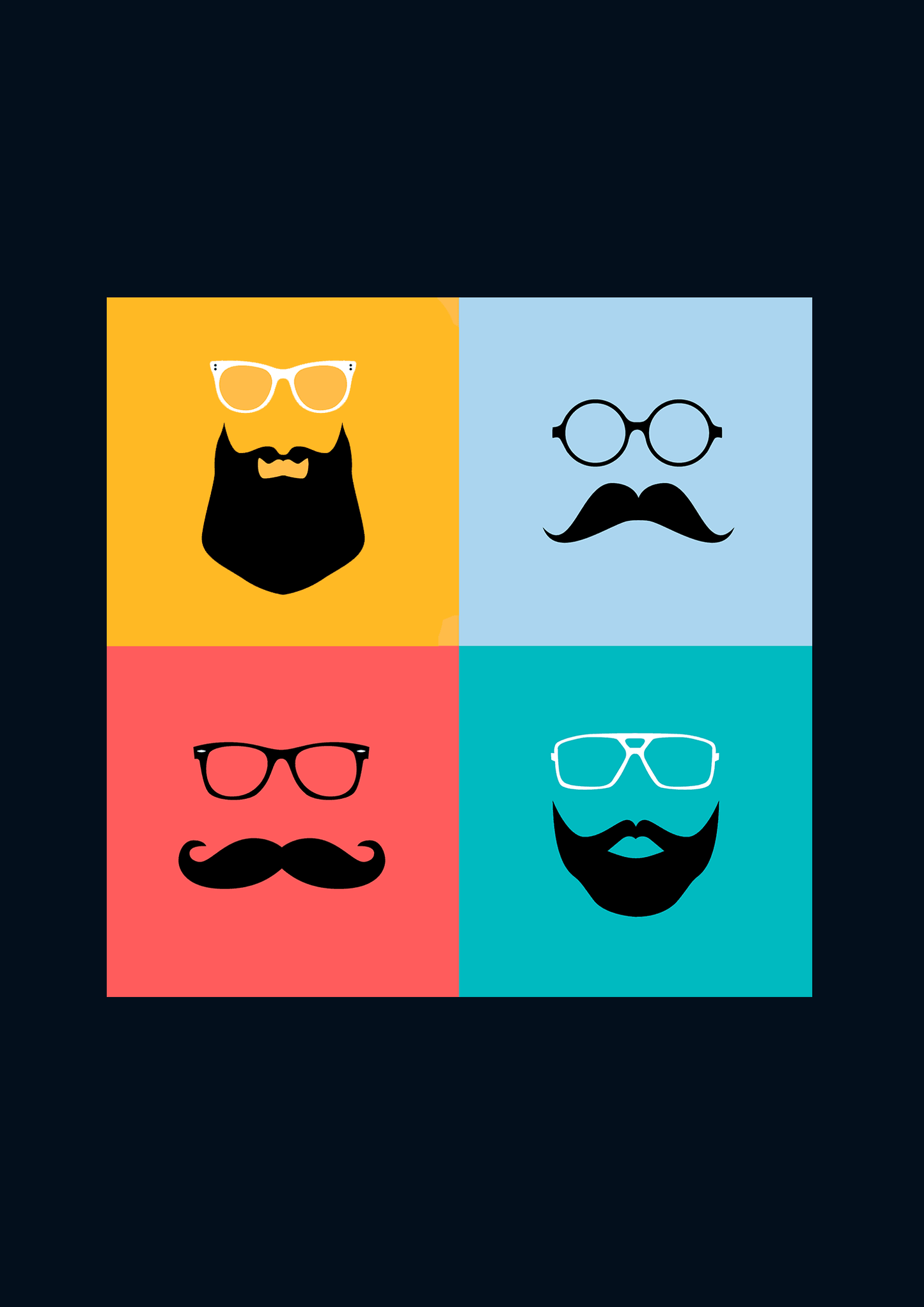 " SHADES OF BEARD " HALF-SLEEVE T-SHIRT'S