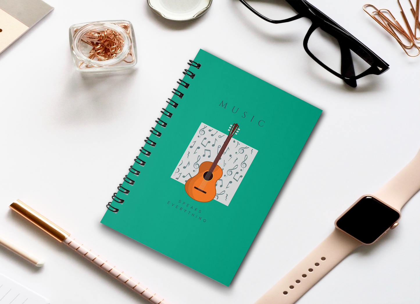 MUSIC SPEAKS EVERYTHING SPIRAL NOTEBOOK A5
