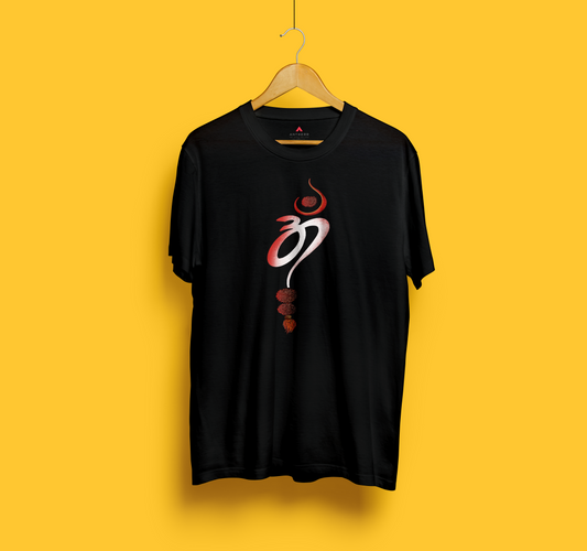 OM WITH RUDRAKSHA - HALF-SLEEVE T-SHIRTS