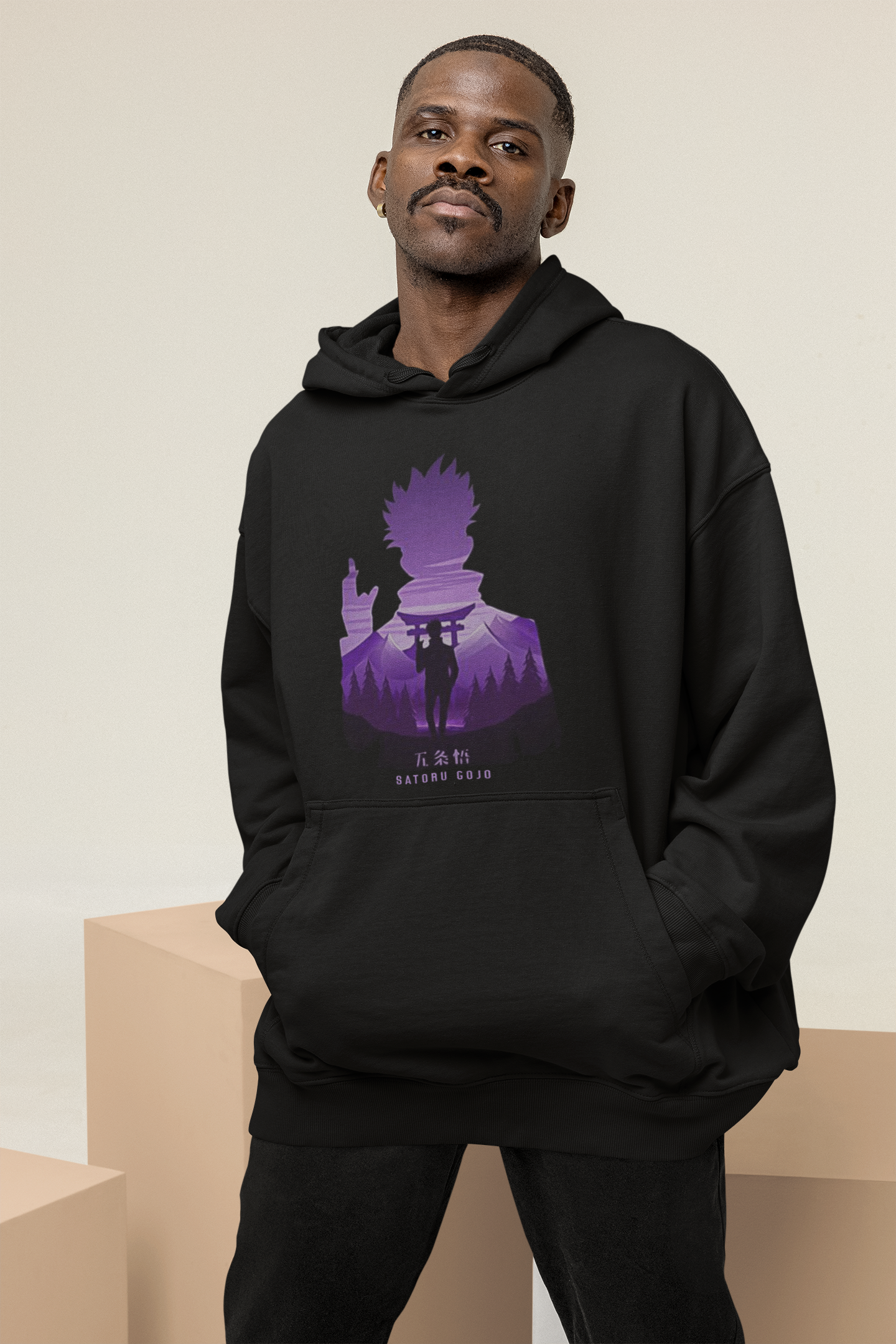 Satoru Gojo-Jujutsu Kaisen- Anime - Winter Hoodies BLACK