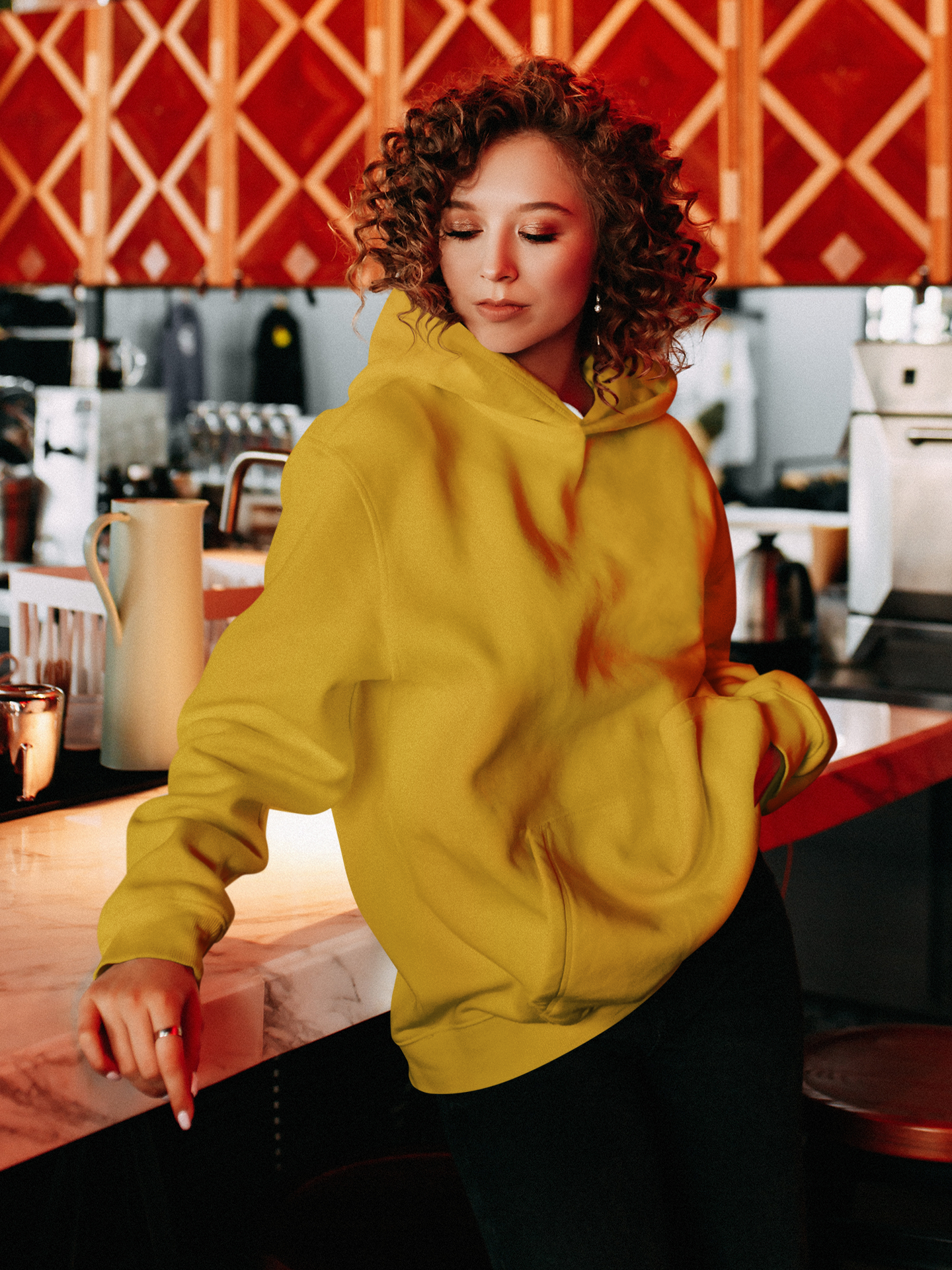 Basic Mustard Yellow Winter Hoodies MUSTARD YELLOW