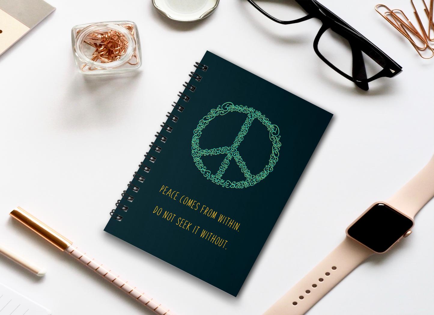 PEACE COMES FROM WITHIN SPIRAL NOTEBOOK A5