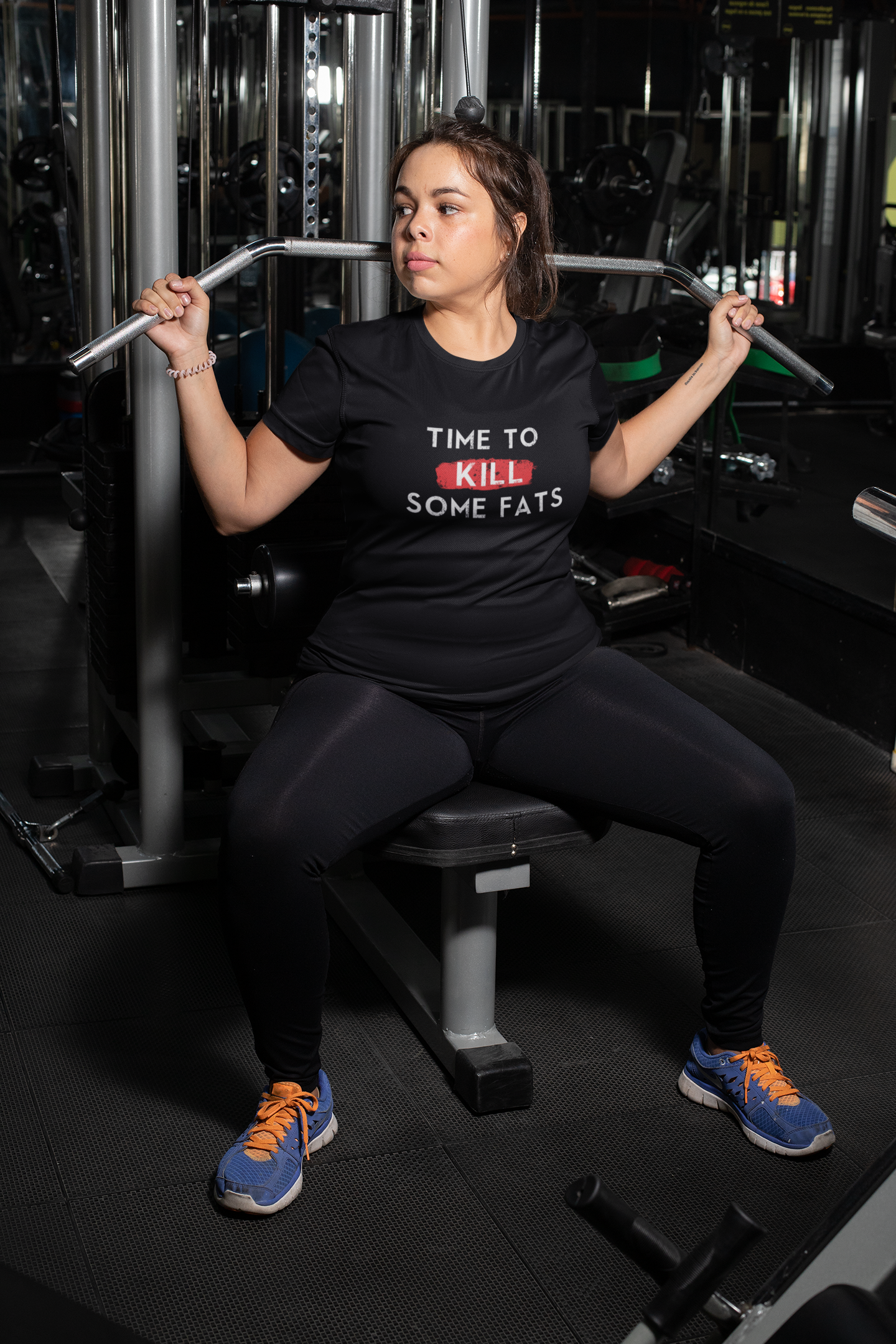 "TIME TO KILL SOME FAT" -HALF-SLEEVE T-SHIRT 7XL NAVY BLUE