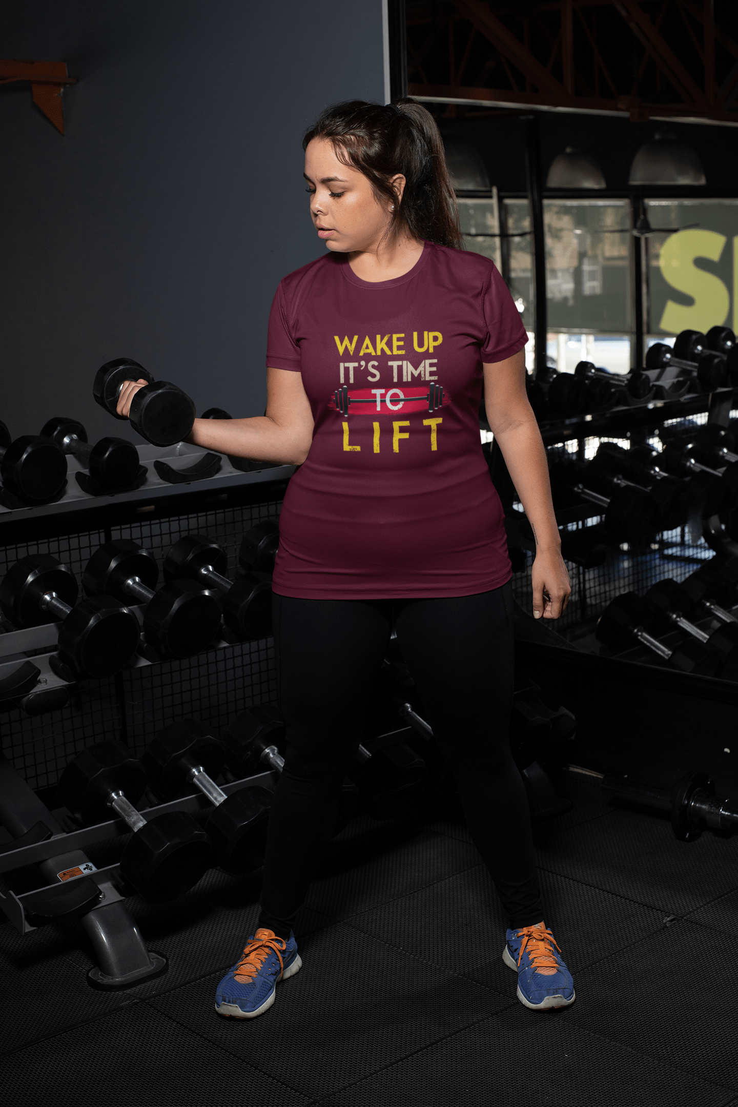 WAKE UP IT'S TIME TOO LIFT HALF-SLEEVE T-SHIRT MAROON