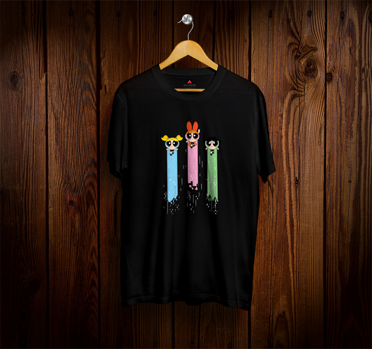 " THE POWERPUFF GIRLS "- HALF-SLEEVE T-SHIRTS BLACK