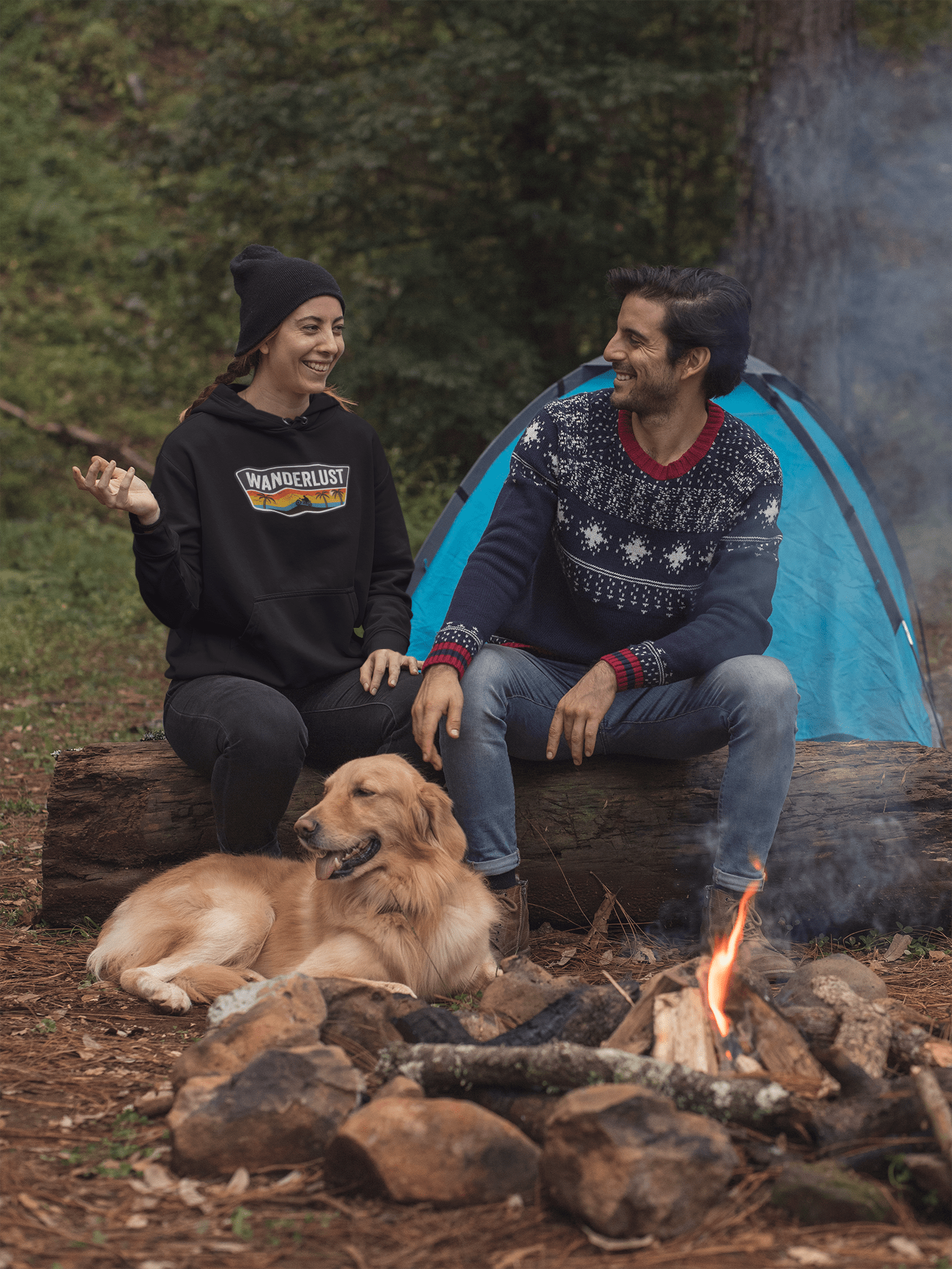 " WANDERLUST " - WINTER HOODIES BLACK