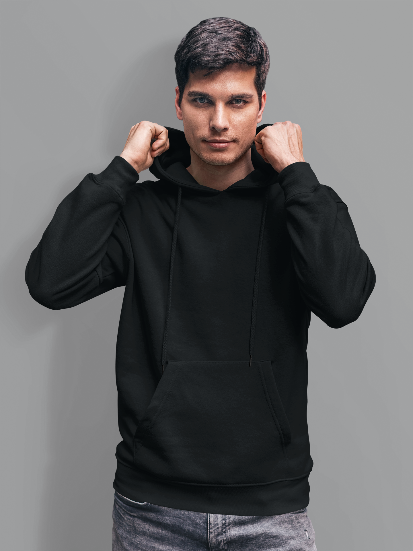 Basic Black Winter Hoodies BLACK