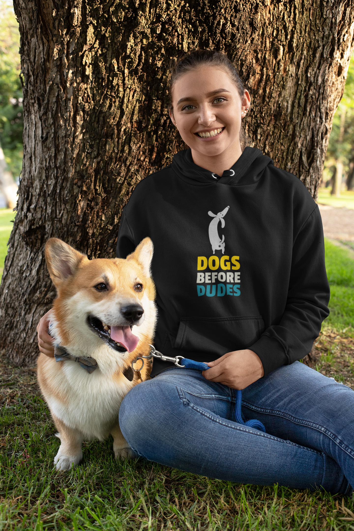 "DOGS BEFORE DUDES "- WINTER HOODIES BLACK