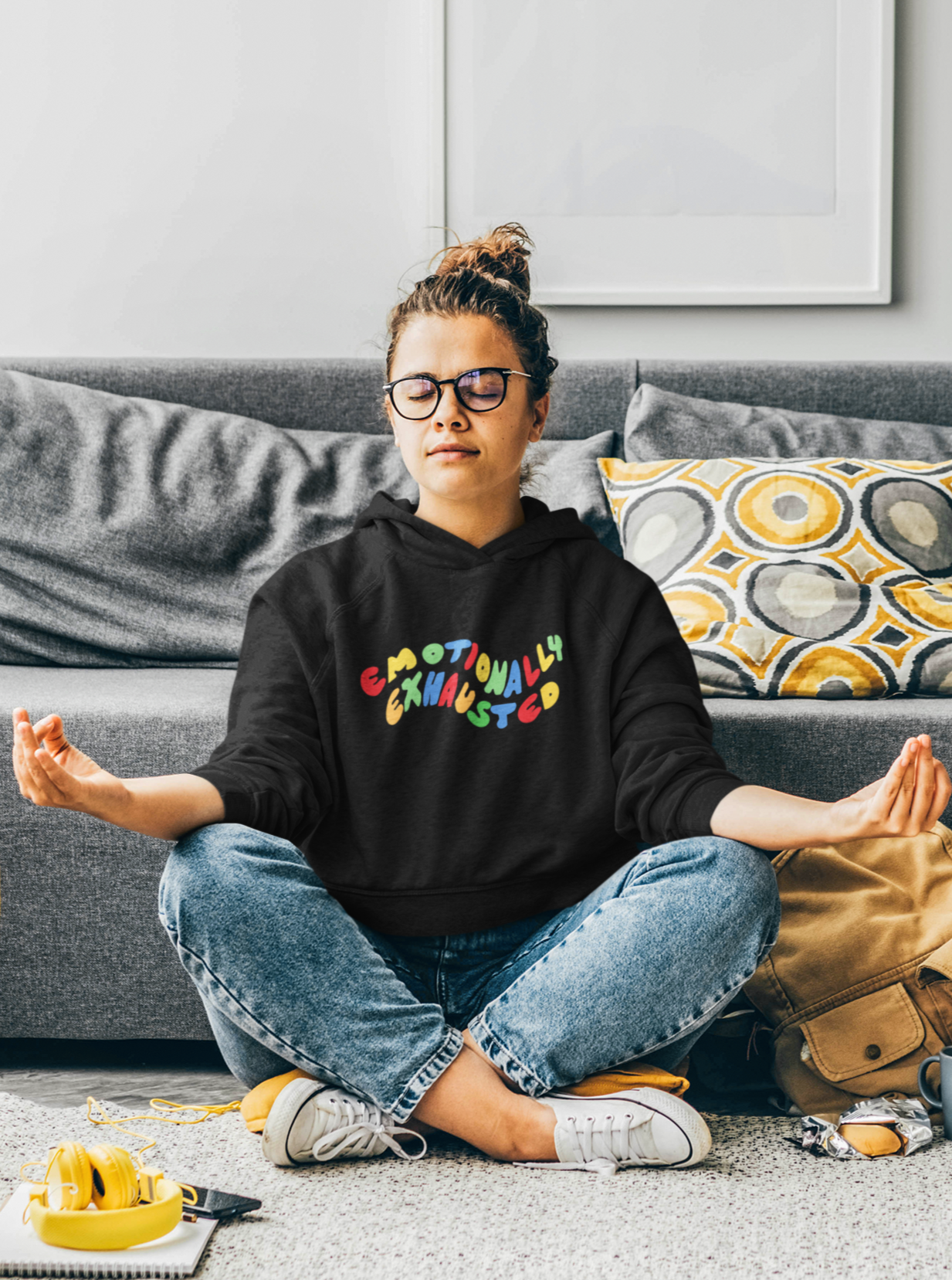 Emotionally Exhausted: Aesthetic - WINTER HOODIES BLACK