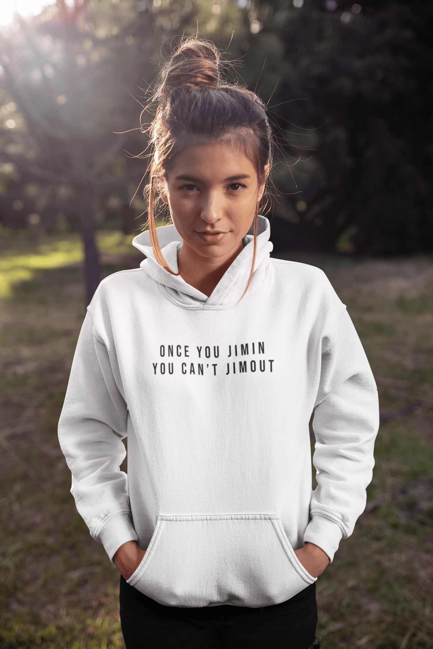 " Jimin, Jimout" - WINTER HOODIES WHITE