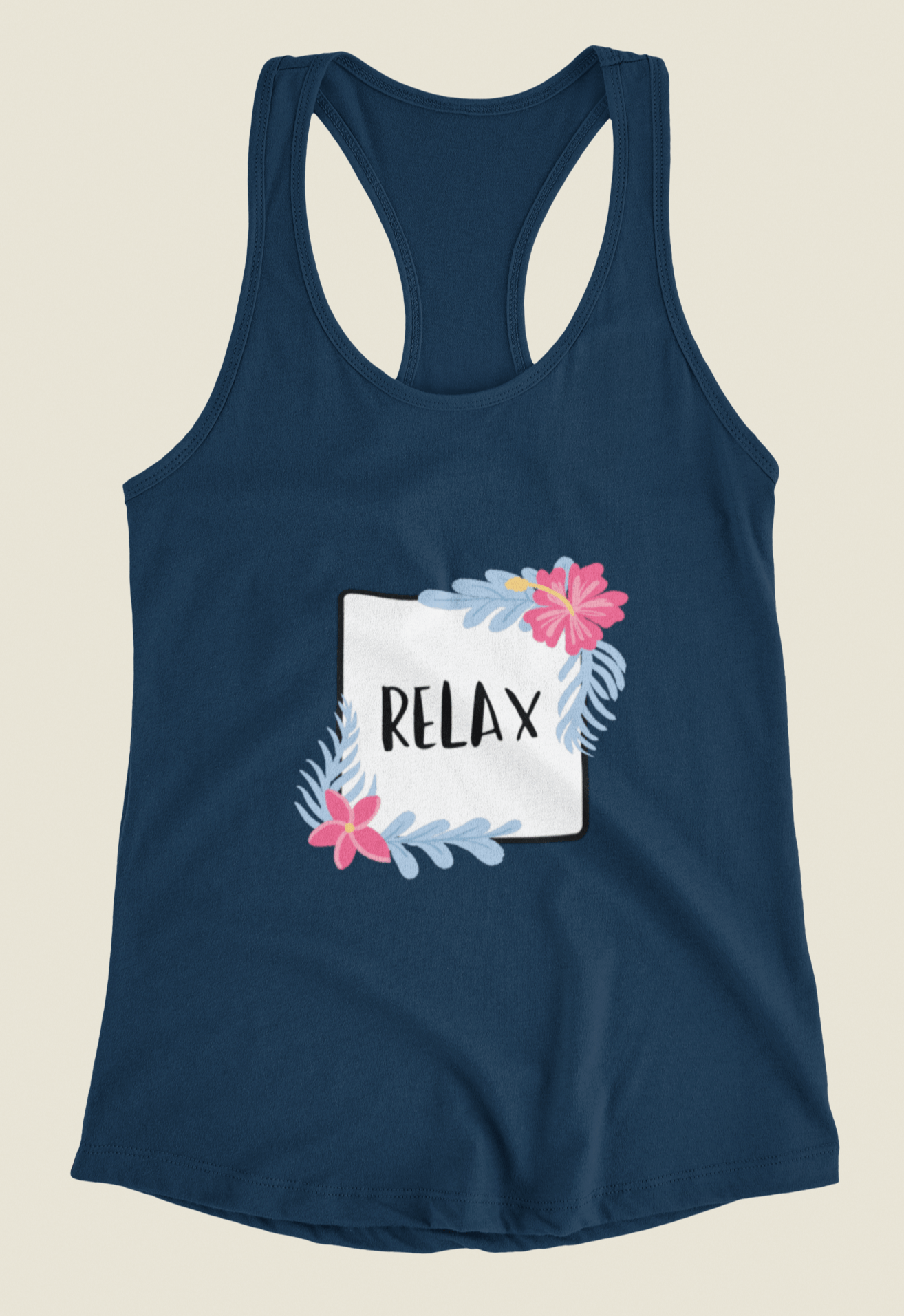 "RELAX" : Tank Tops NAVY BLUE