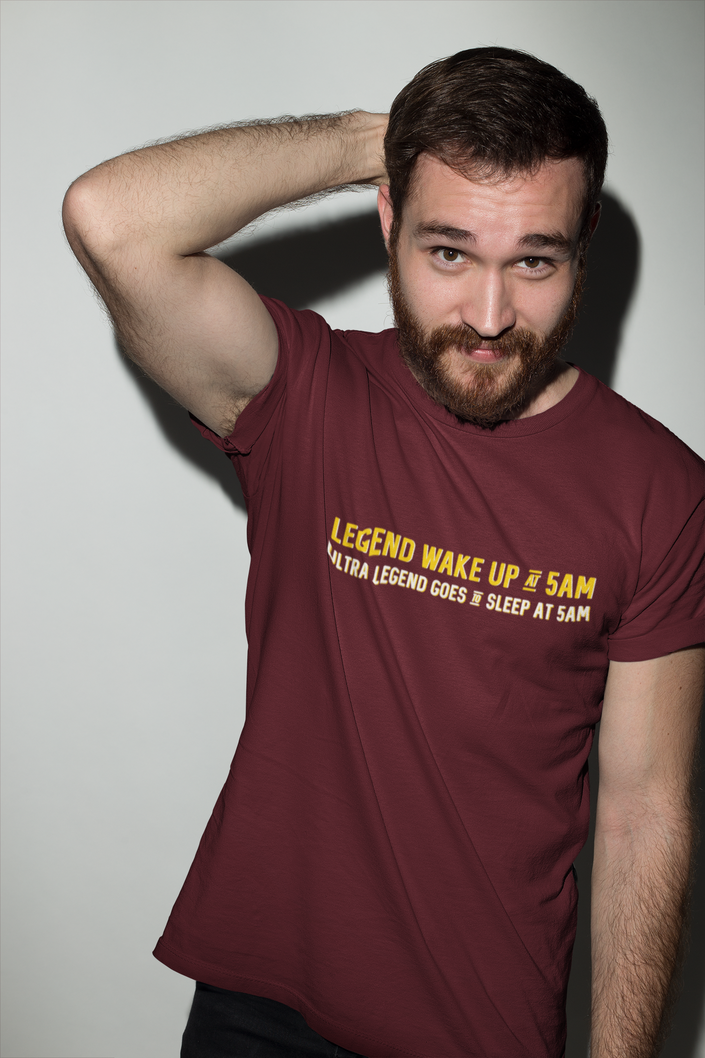 LEGENDS WAKE UP - Slogan Half Sleeve T-shirts MAROON