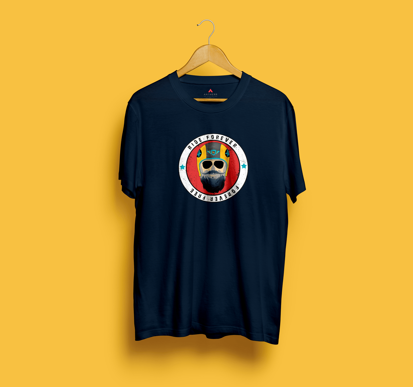 " RIDE FOREVER " HALF-SLEEVE T-SHIRT'S NAVY BLUE