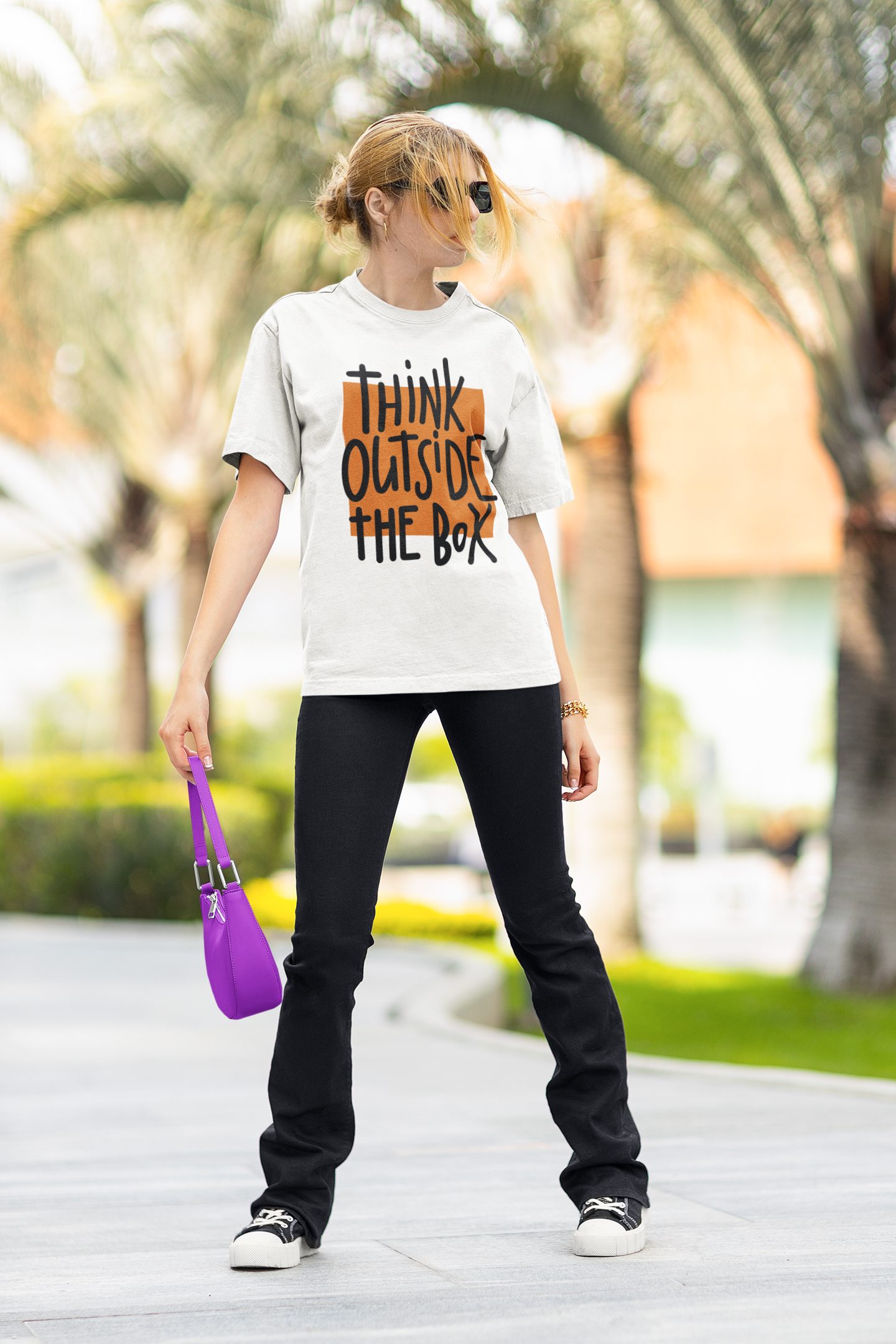 Think outside the box- Oversized T-shirt WHITE