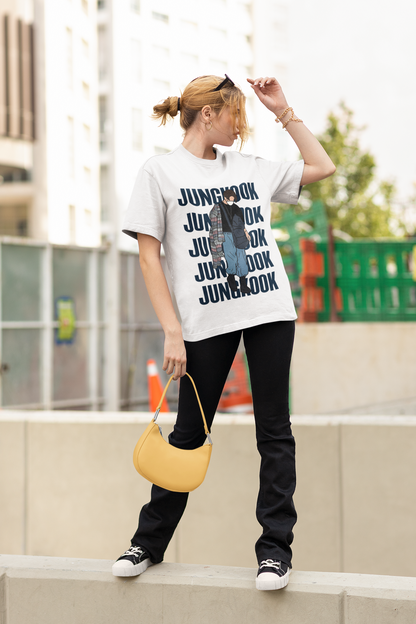 Jungkook: BTS- Regular Fit T-SHIRTS WHITE