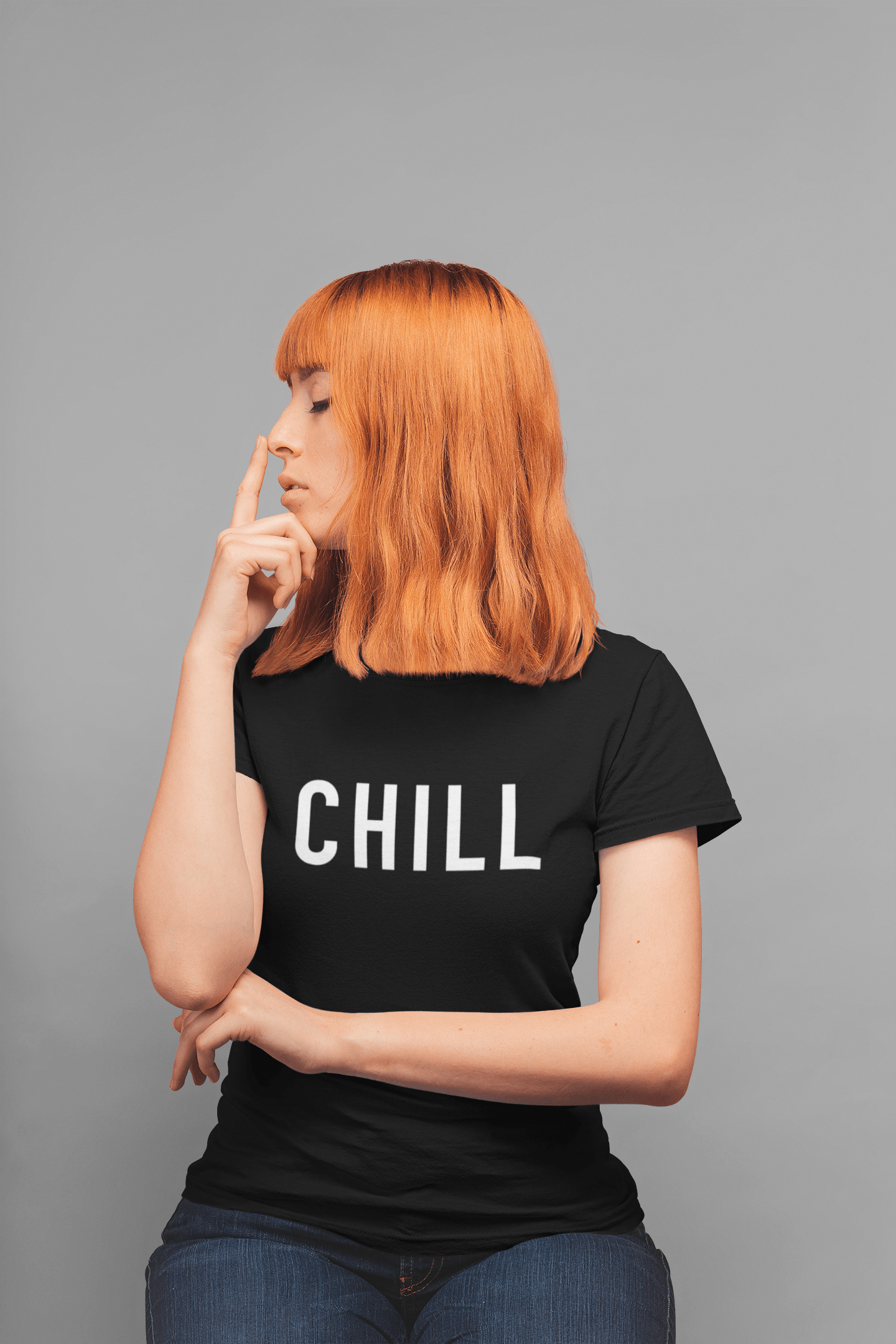 "CHILL" UNISEX HALF SLEEVE T-SHIRT BLACK