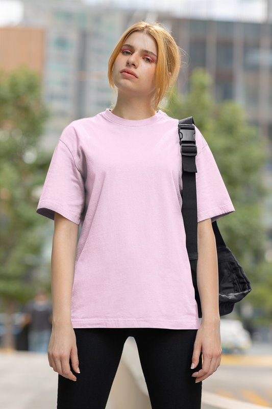 Basic Oversized T-shirt for Women: Baby Pink BABY PINK