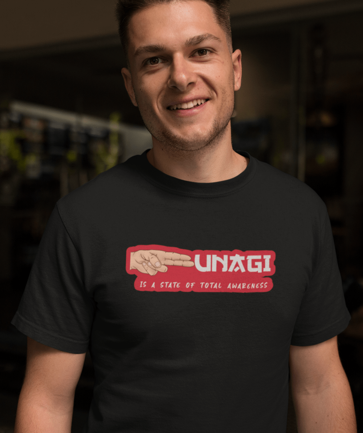 UNAGI: FRIENDS- HALF-SLEEVE T-SHIRTS BLACK