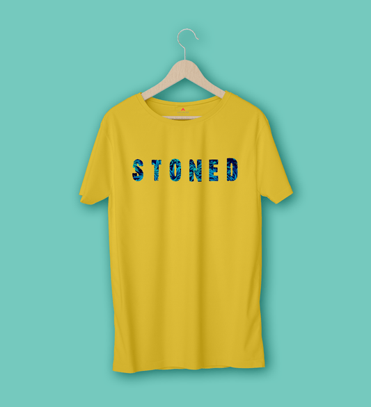 STONED HALF-SLEEVE T-SHIRT (YELLOW)