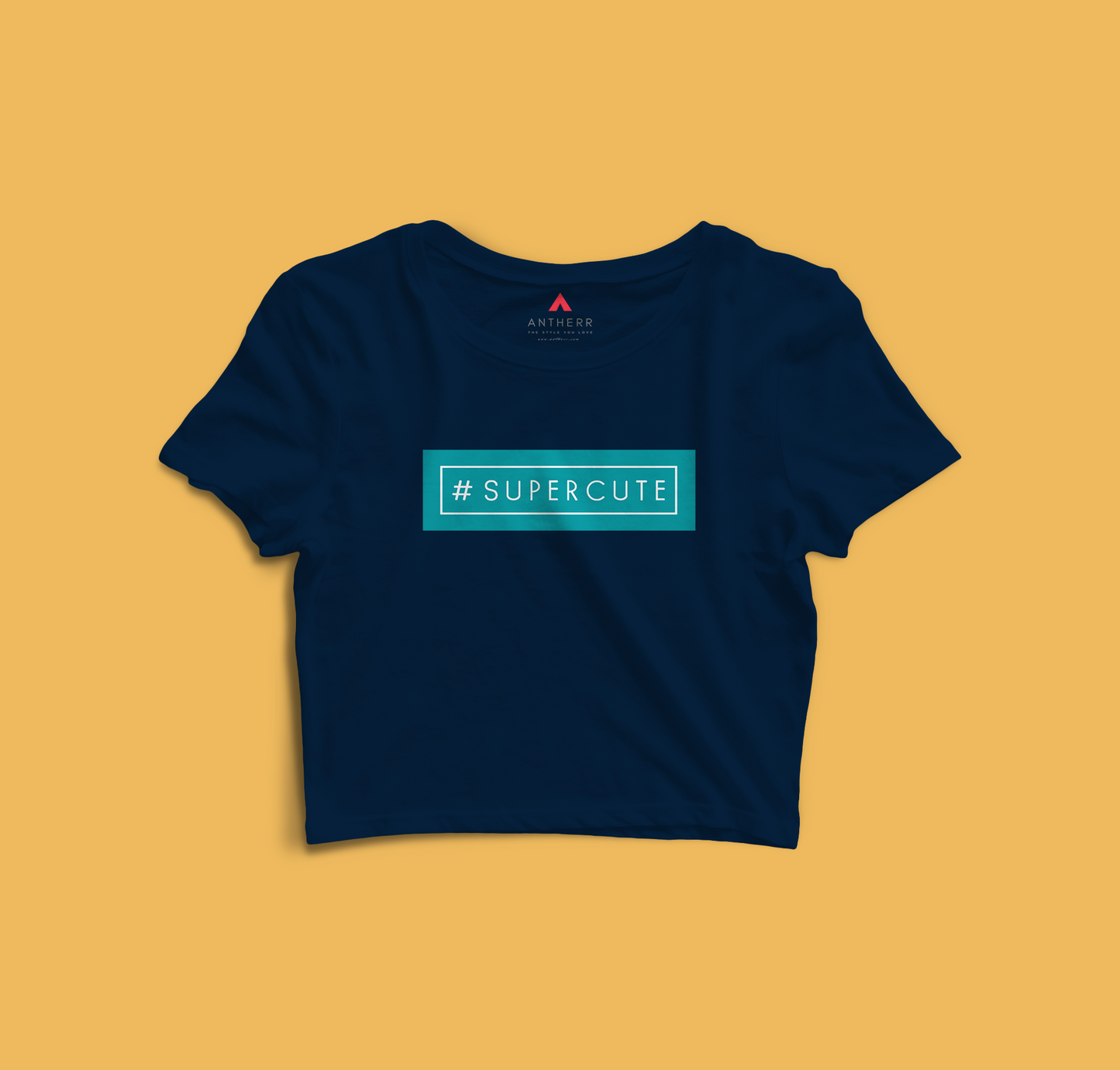 "SUPERCUTE" HALF-SLEEVE T-SHIRT'S NAVY BLUE