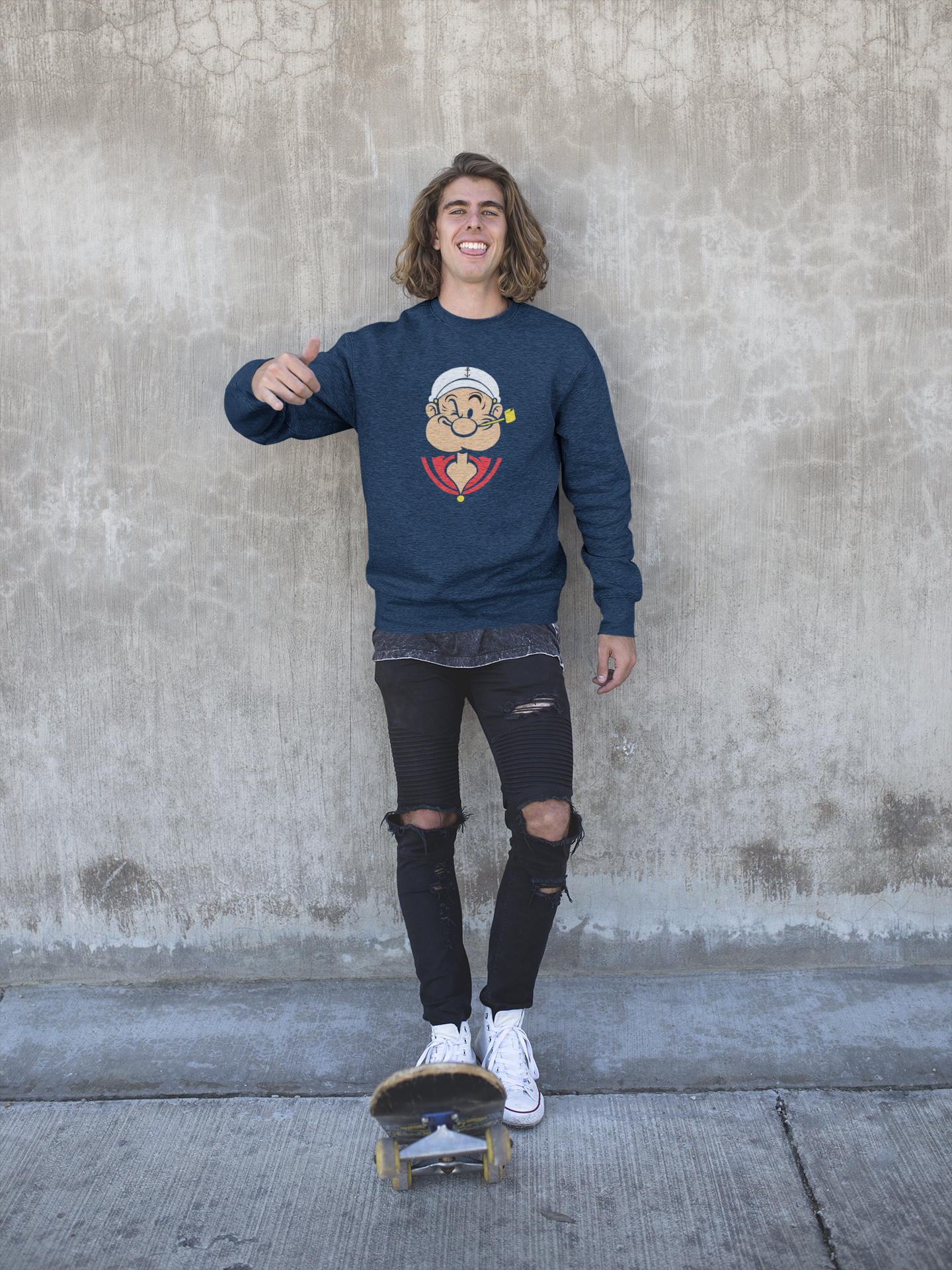 Popeye The Sailorman - Winter Sweatshirts NAVY BLUE