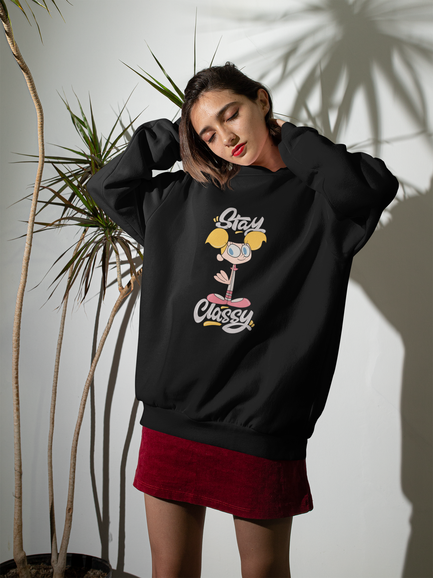 Stay Classy- Dee Dee : Dexter's Laboratory Winter Sweatshirts BLACK