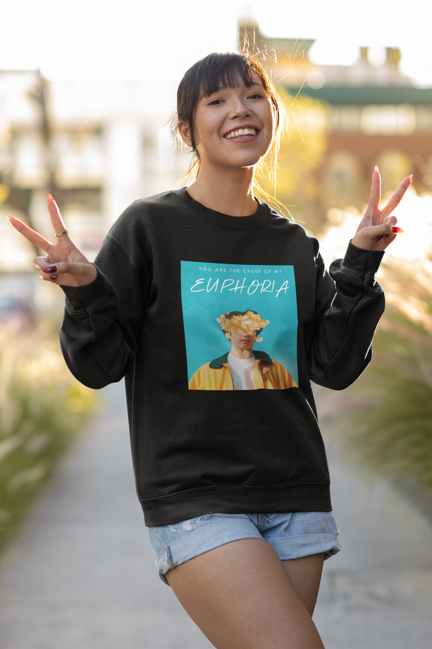 You Are the Cause of My Euphoria: JUNGKOOK - Winter Sweatshirts BLACK