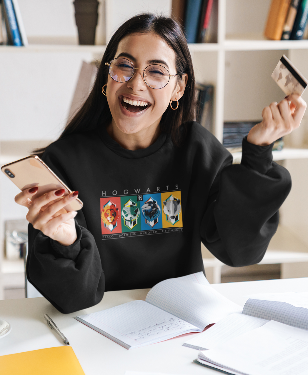 Hogwarts House: - Winter Sweatshirts BLACK