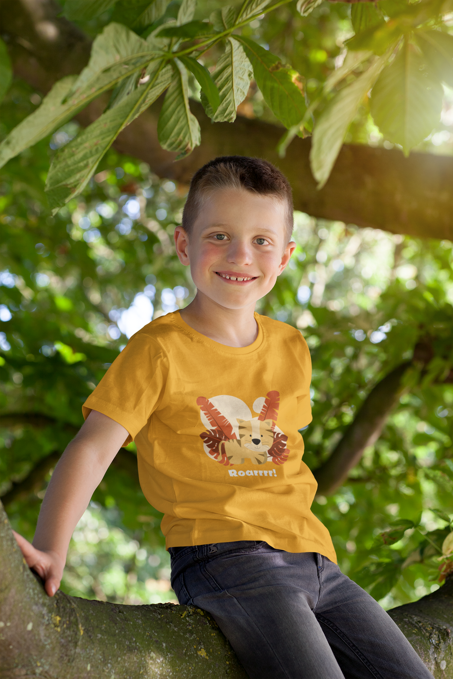" LITTLE TIGER " KIDS HALF-SLEEVE T-SHIRT YELLOW