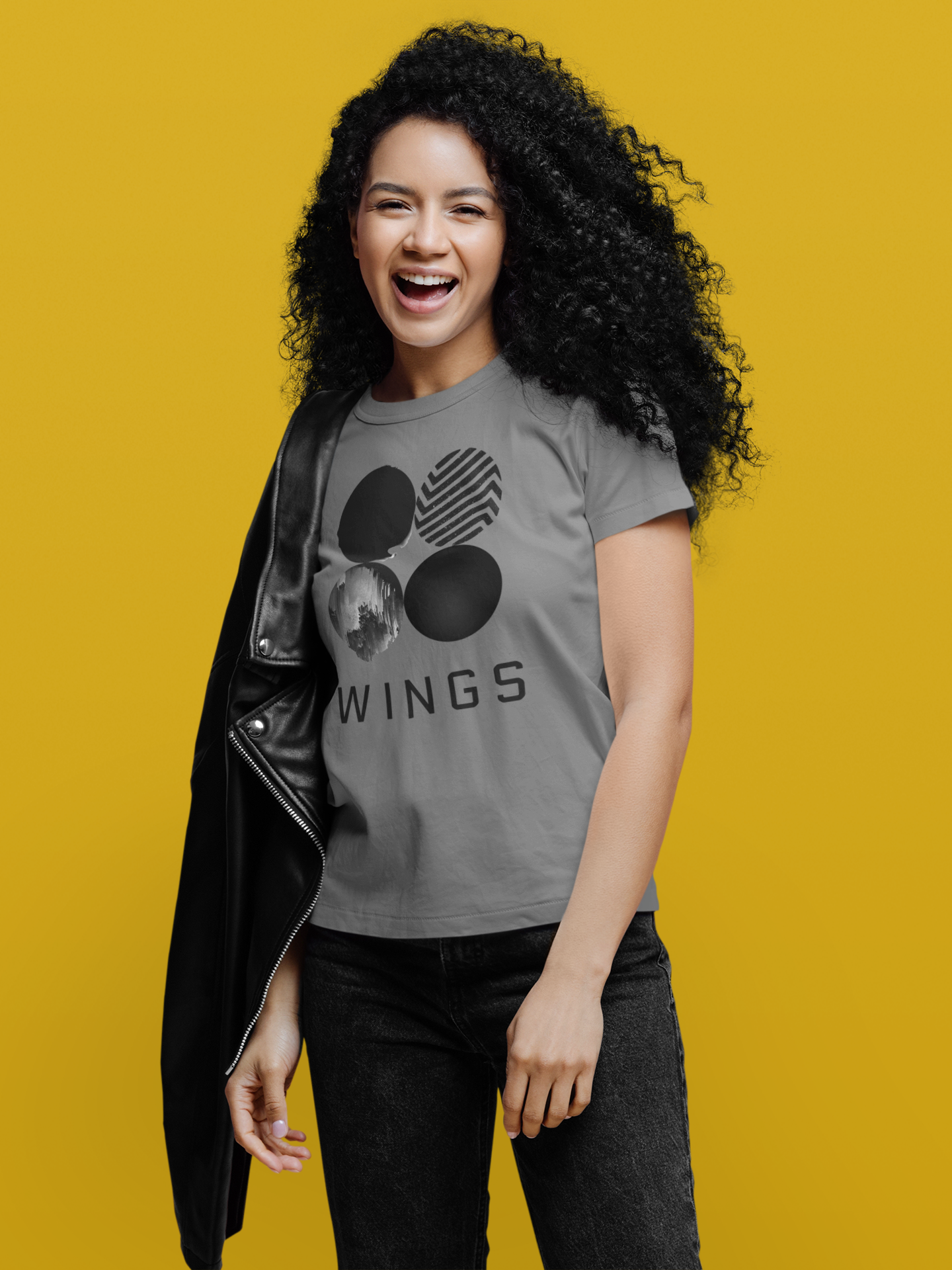 WINGS : BTS - HALF-SLEEVE T-SHIRTS STEEL GREY