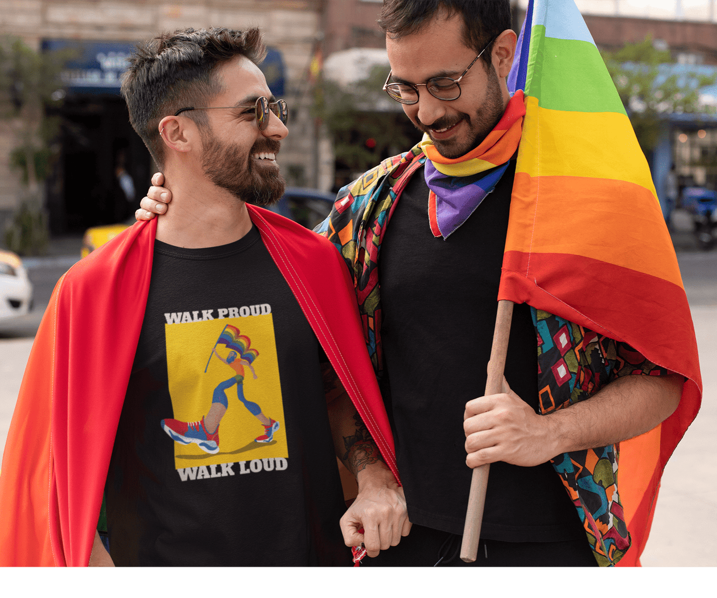 WALK PROUD WALK LOUD HALF-SLEEVE T-SHIRT. BLACK