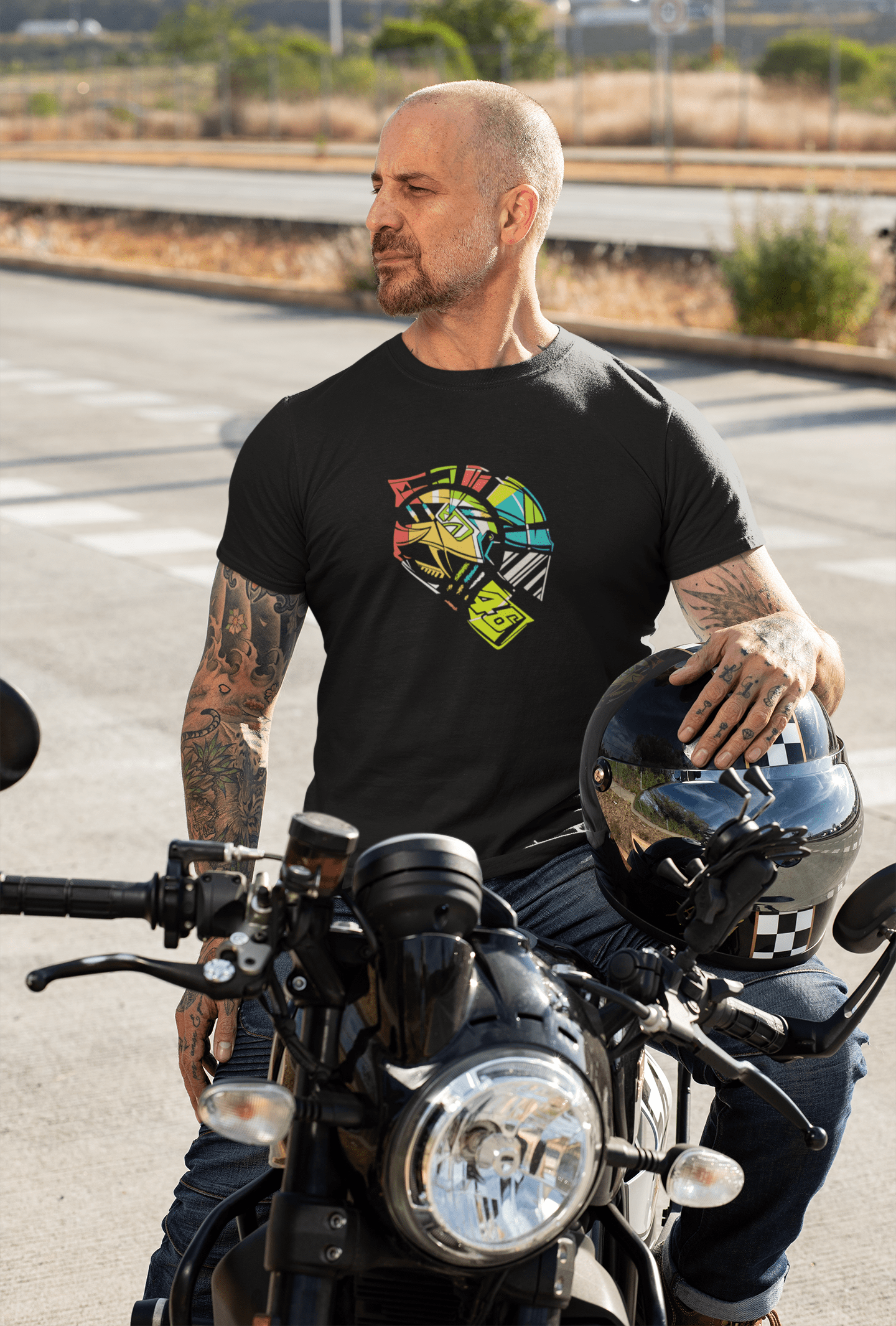" HELMET - 46 " HALF-SLEEVE T-SHIRTS BLACK