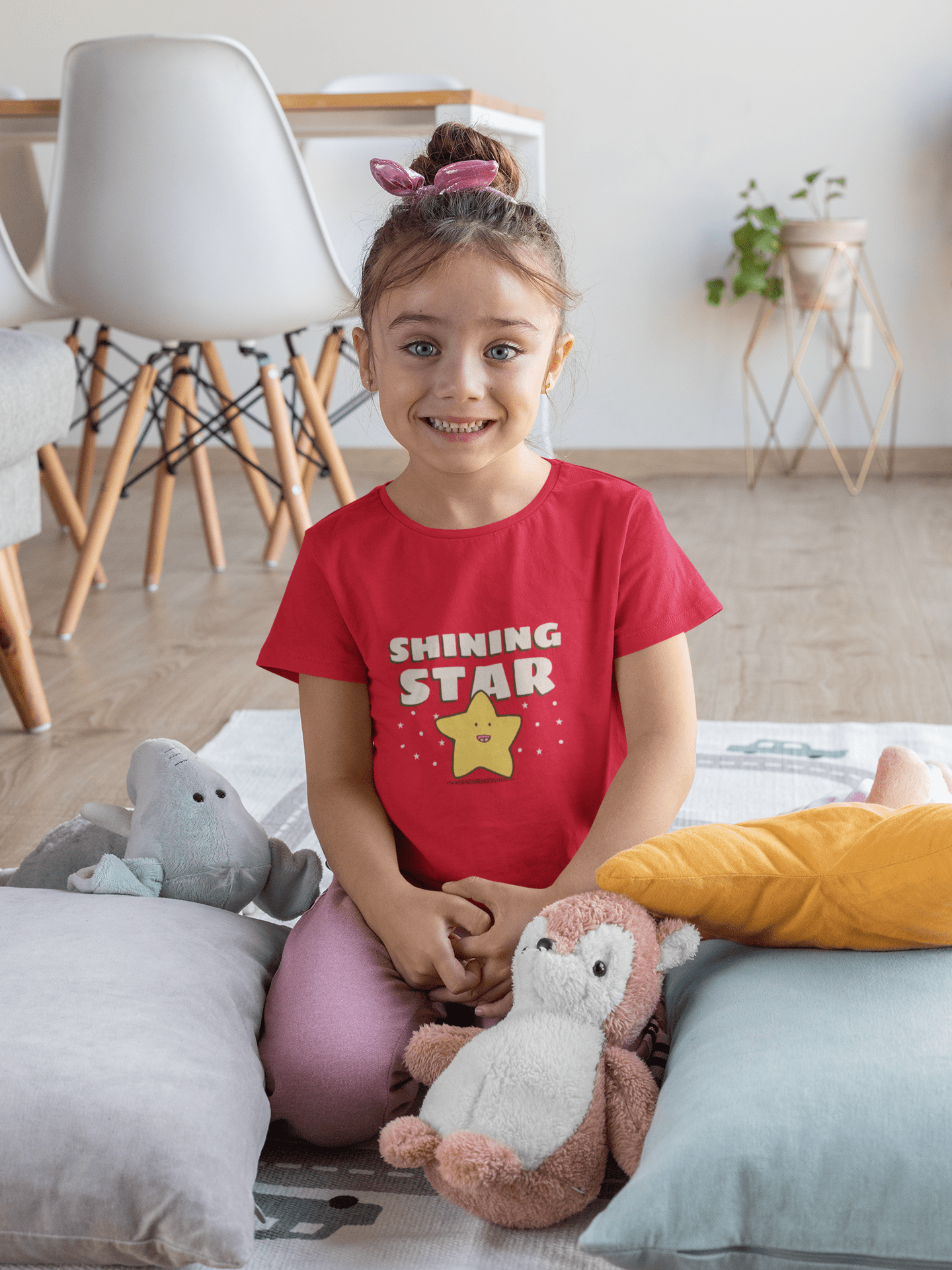 "SHINING STAR" KIDS HALF-SLEEVE T-SHIRT RED