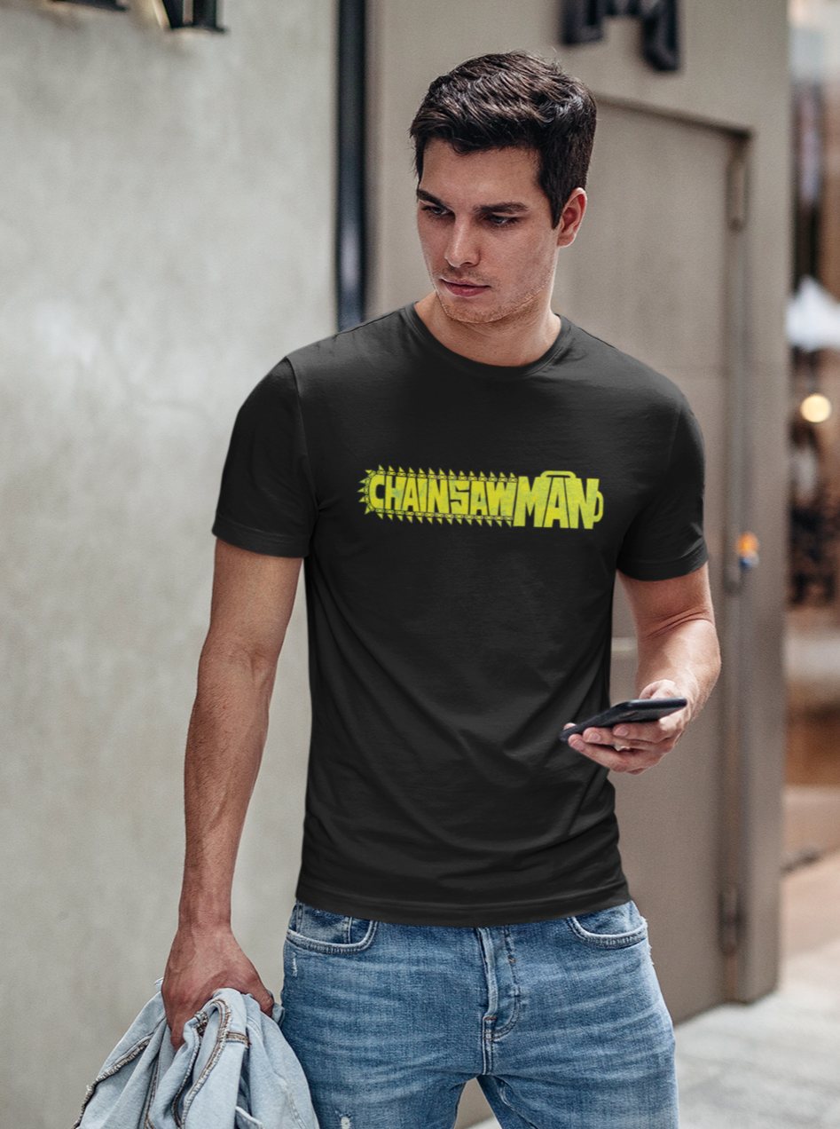 Chainsaw Man: Anime- Unisex Regular Fit Half Sleeve T-Shirts BLACK