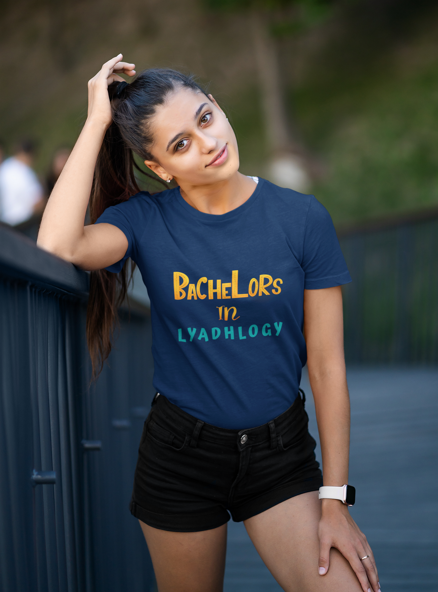 BACHELORS IN LYADHOLOGY : BENGALI FEVER - HALF-SLEEVE T-SHIRT NAVY BLUE