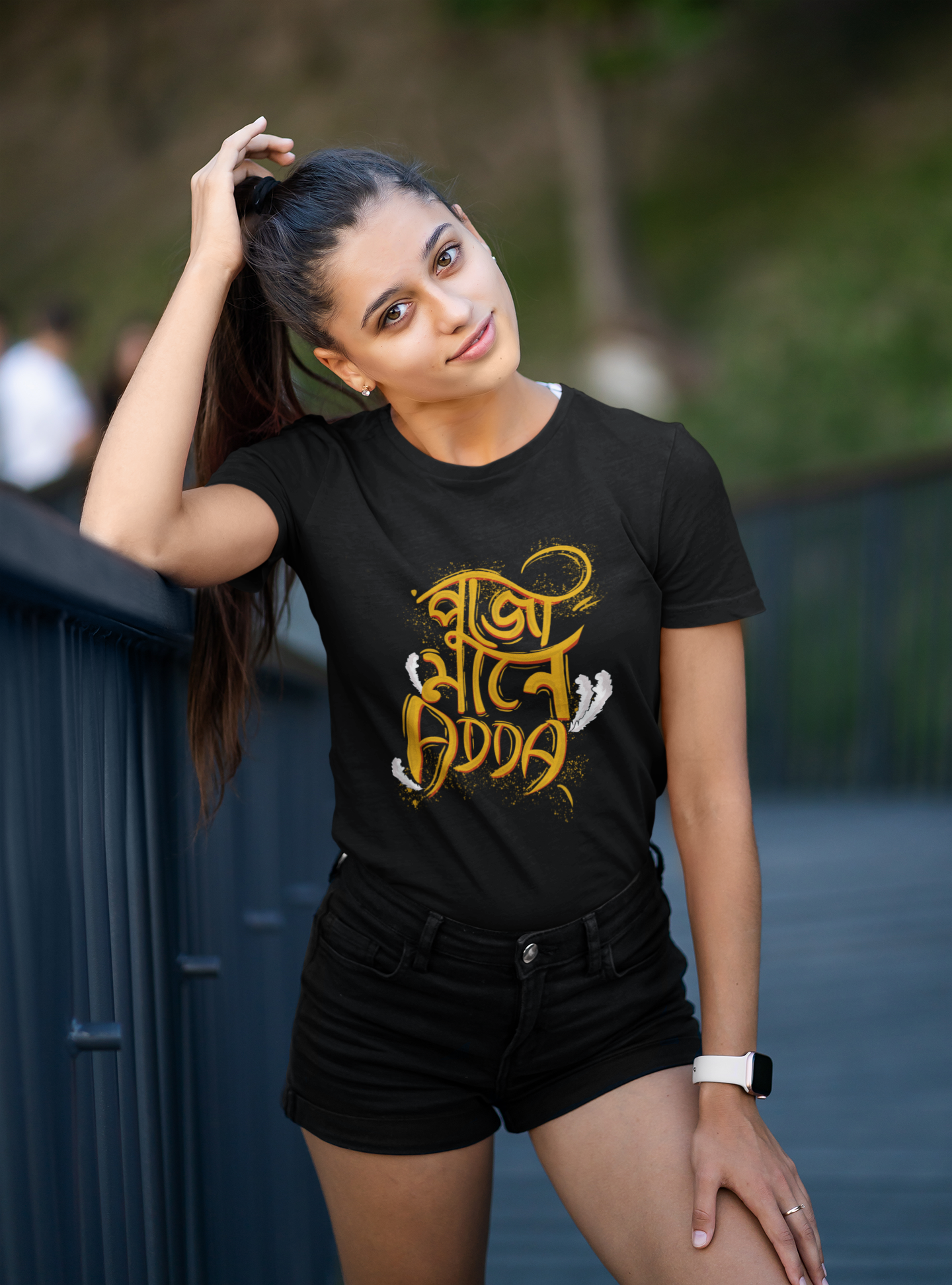 PUJO MANE ADDA : BENGALI FEVER - HALF-SLEEVE T-SHIRTS BLACK