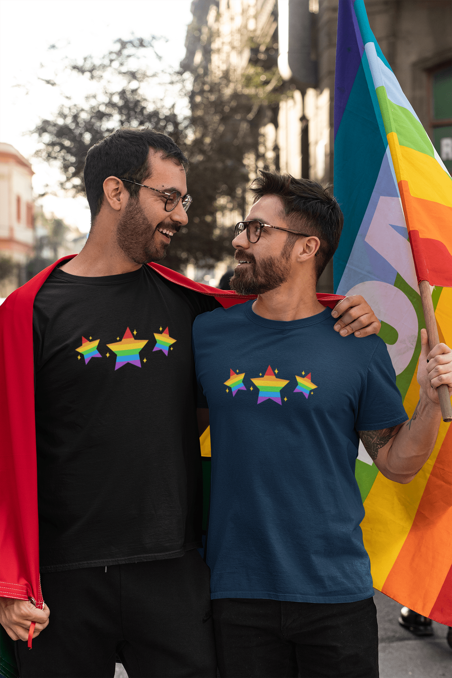 PRIDE STARS HALF-SLEEVE T-SHIRT.