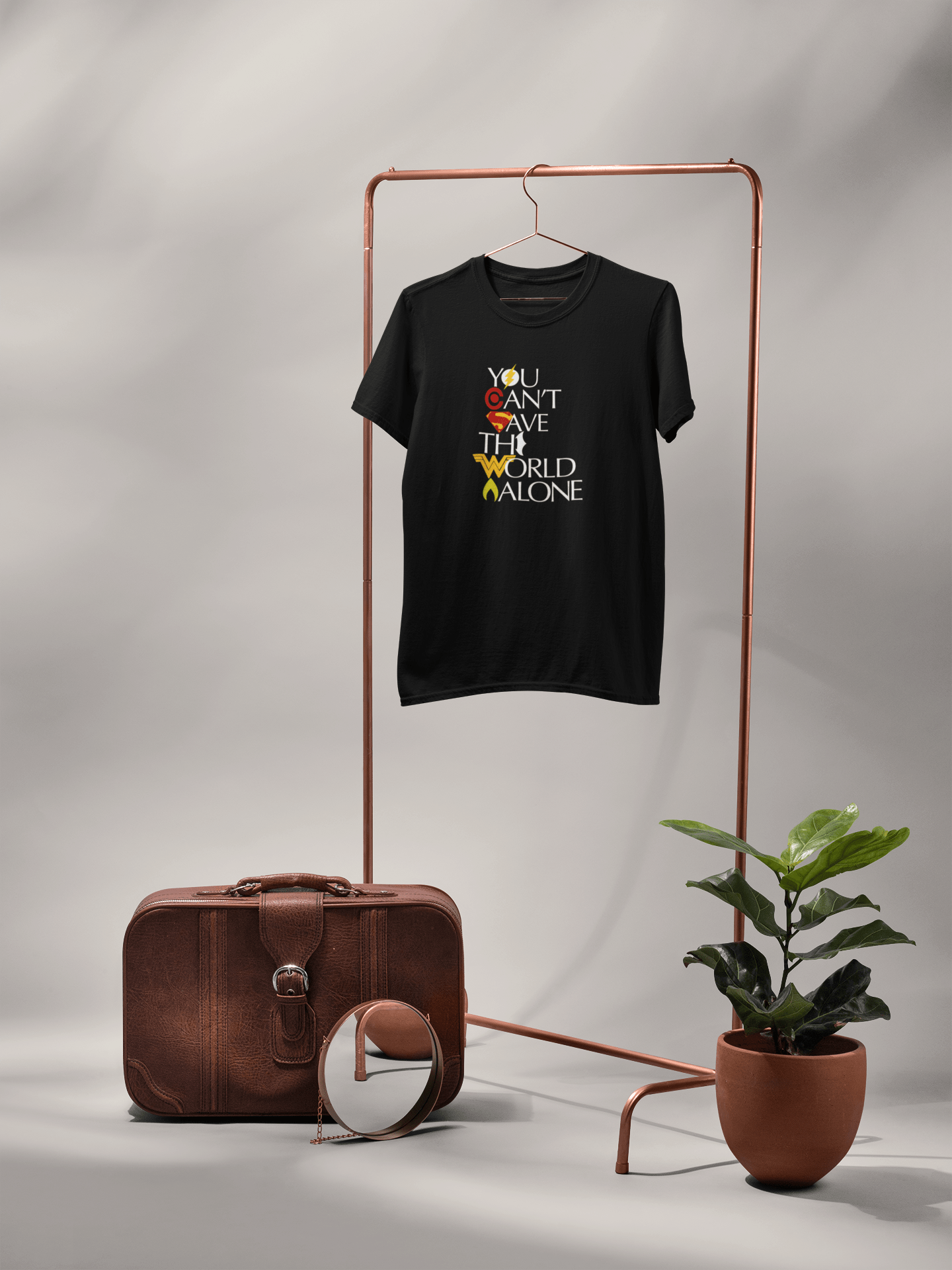 " YOU CAN'T SAVE THE WORLD ALONE " HALF-SLEEVE T-SHIRTS