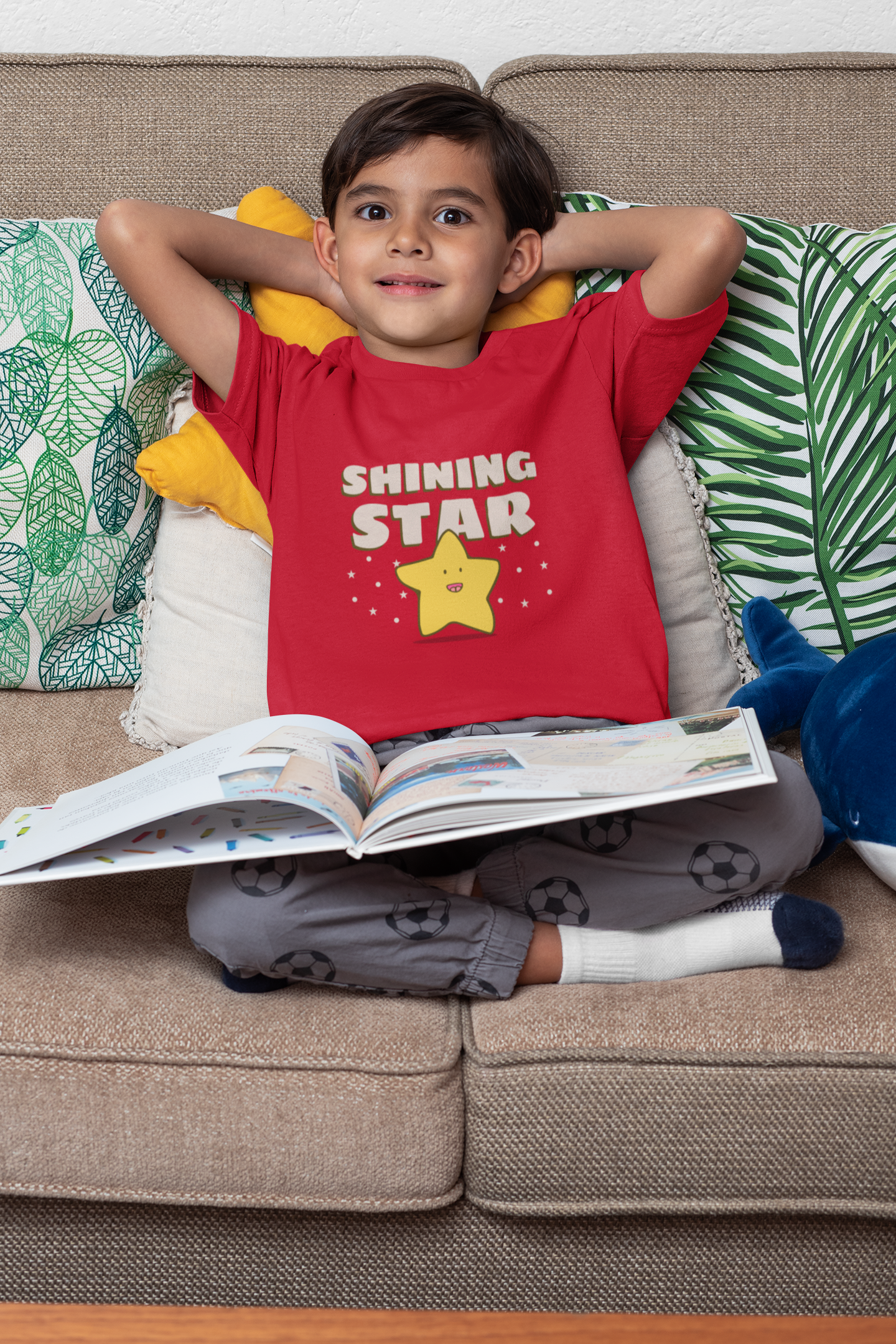 "SHINING STAR" KIDS HALF-SLEEVE T-SHIRT RED