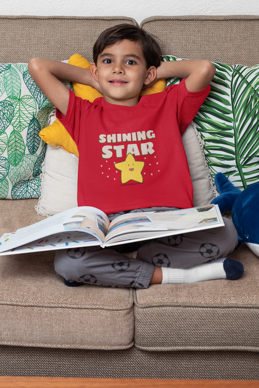 "SHINING STAR" KIDS HALF-SLEEVE T-SHIRT RED